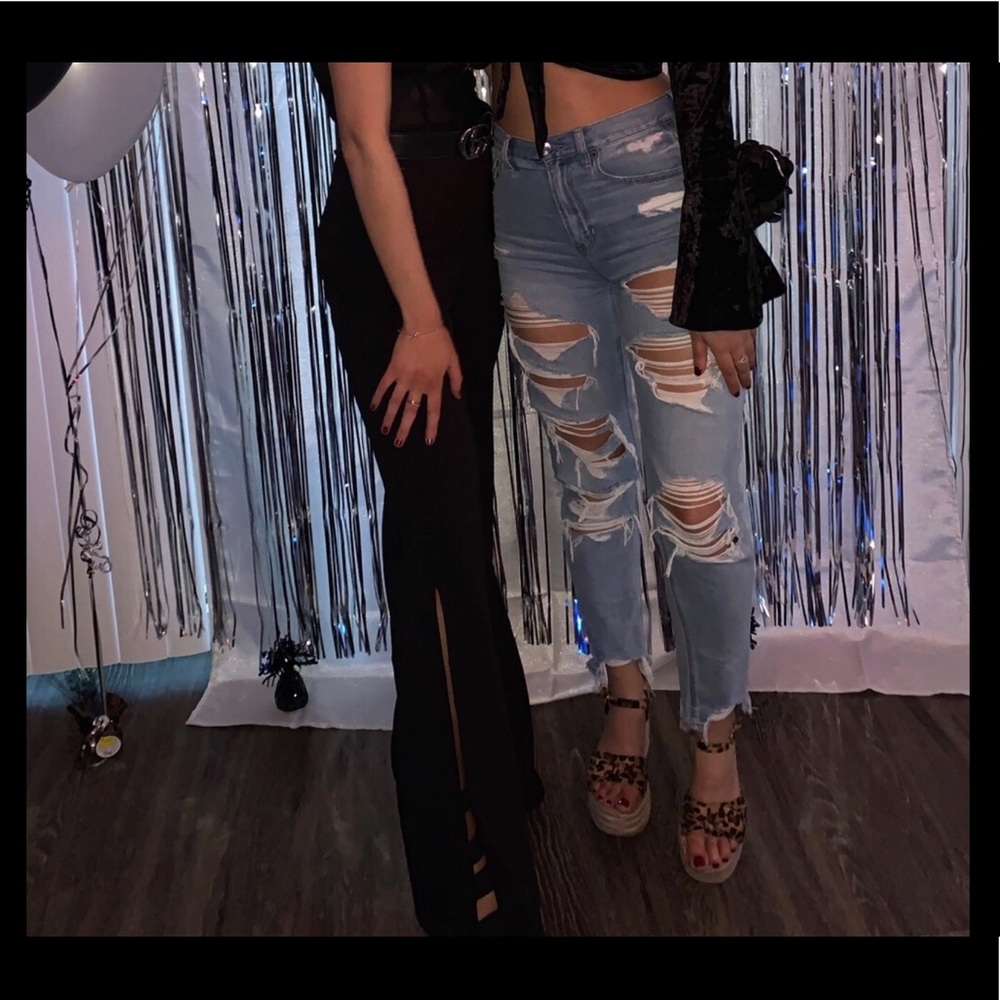 X Revolve Slash Pants in Black | Lovers + Friends - Picture 5 of 5